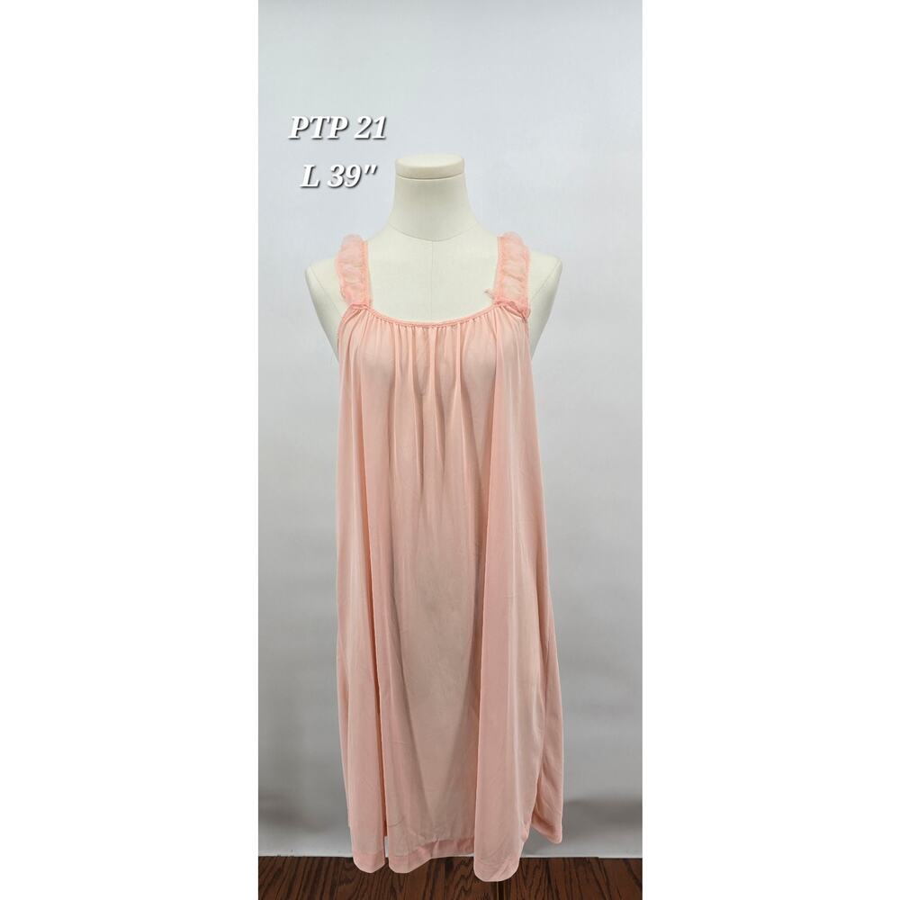 Vintage Pink Babydoll Soft Romantic Feminine Minimalist  Chiffon Night Gown